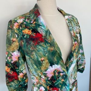 Watercolor floral blazer S